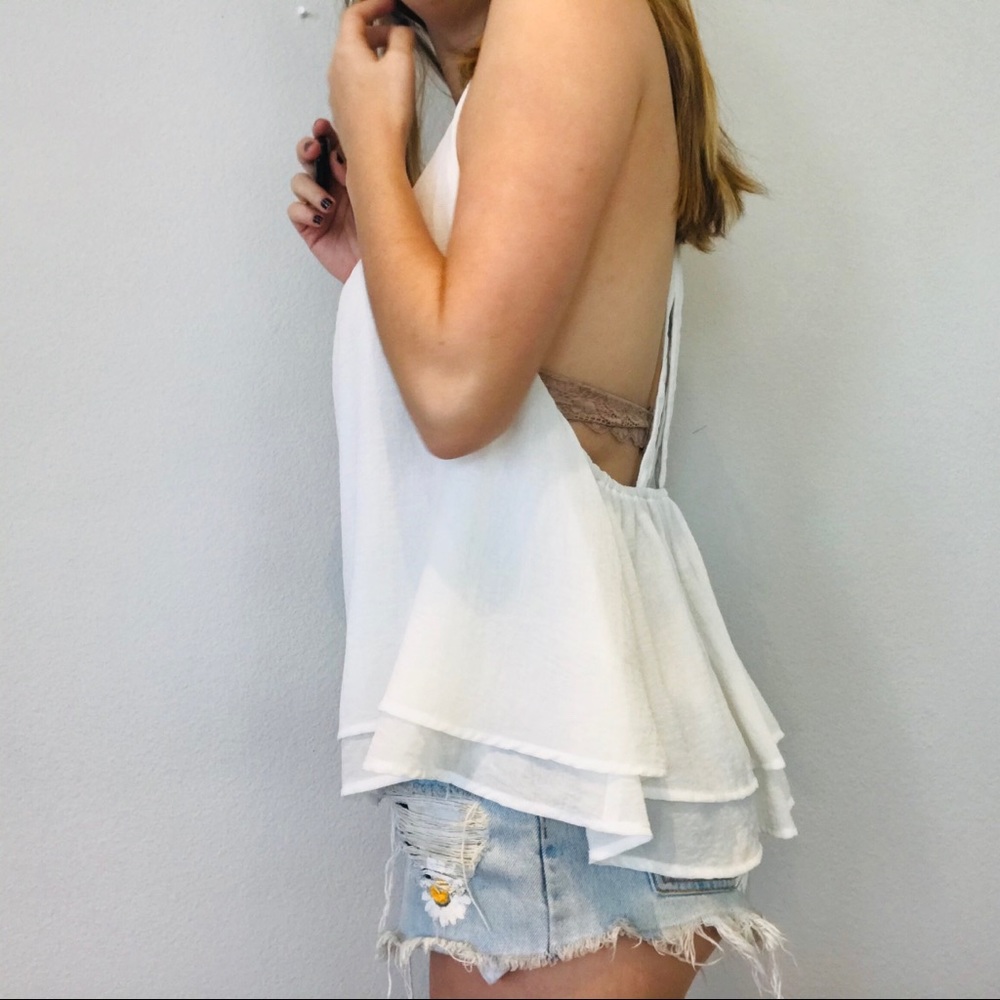 Show me Your Mumu white layered backless tank top - Picture 3 of 8